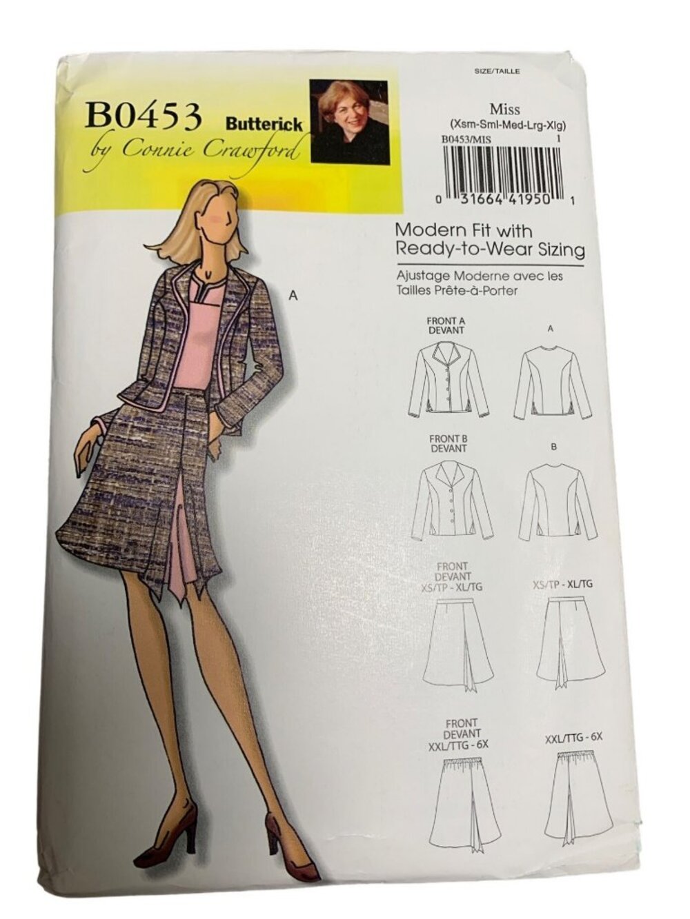 Butterick Pattern B0453 Misses Jacket Skirt 3-4--8-10-12-14-16 Uncut 2007
